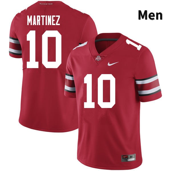 Men's Ohio State Buckeyes #10 Cameron Martinez Red Authentic College Stitched Football Jersey 23MY041OZ